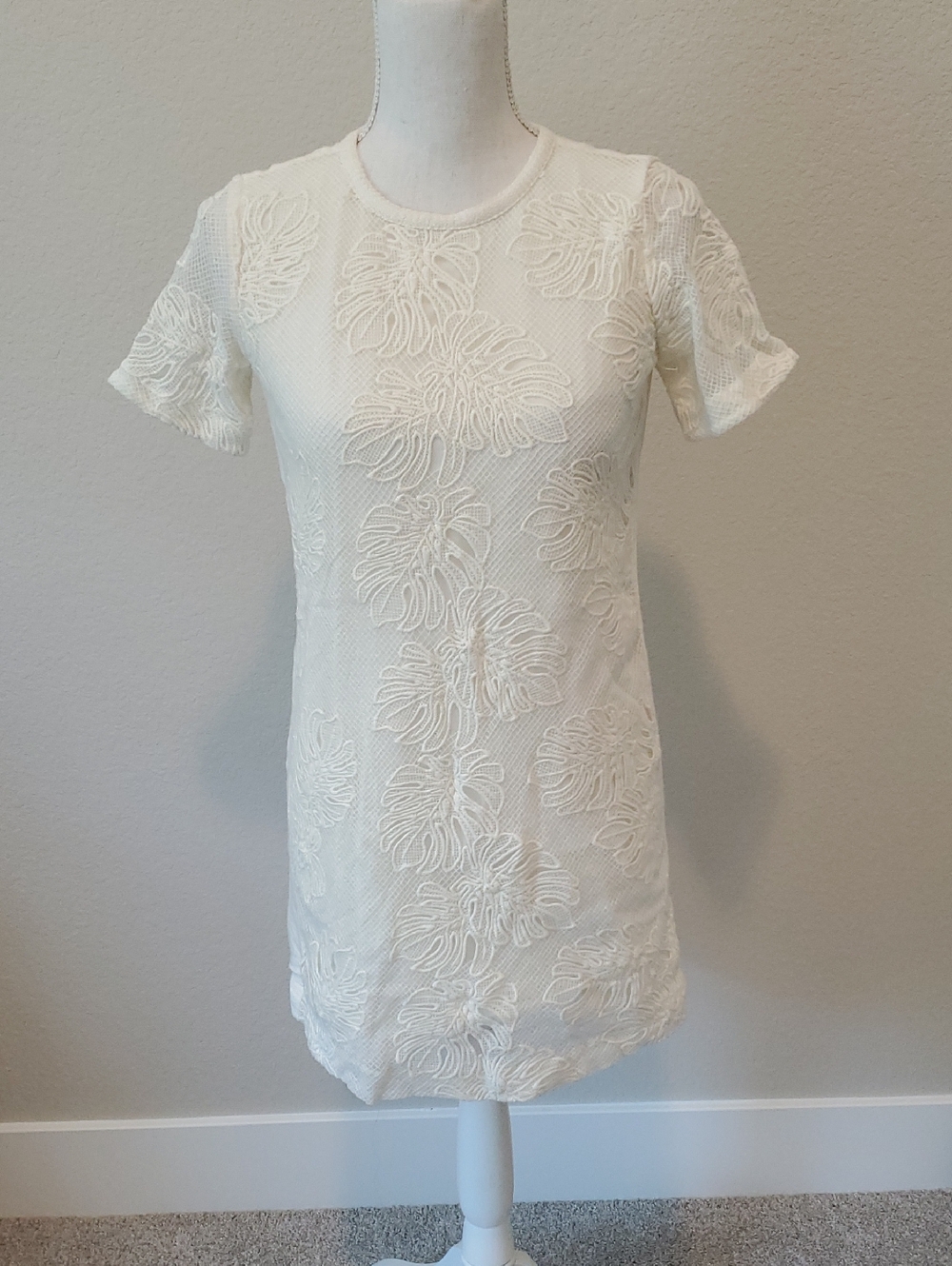LOFT Petite Mini Dress with Monstera Leaves